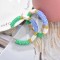 E-6375 Colorful Beaded Hoop Earrings Bohemian Circle Round Earrings Handmade Dangle Earrings for Women and Girls