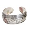B-1165 vintage carved flower bangle cuff bracelet