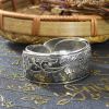 B-1165 vintage carved flower bangle cuff bracelet