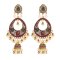 E-6376 Bohemian Vintage Metal Crystal Pearl Bells Tassel Oval Drop Dangle Earrings for Women Party Jewelry Gift