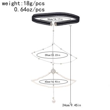 N-7606 Fashion Gold Silver Color Pearl Snake Pendants Metal Alloy Thigh Leg Chains For Women Party Jewelry