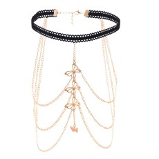 N-7679 Sexy Crystal Leg Chain Jewelry for Women Gold Butterfly Thigh Chain Boho Leg Chain for Beach Summer Holiday