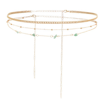 N-7681 Waist Chain for Women Belly Chain Stone Charm Sexy Bikini Summer Beach Body Jewelry Adjustable