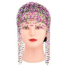 F-0760 3Styles Beaded with Imitation Pearl Tassel Head Cap Hat Headpiece Wedding Hair Jewelry Accessories