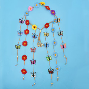 F-0960 New Boho Flower Hair Accessories Long Fringe Butterfly Headband Indian Jewelry