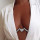 N-7682 Rhinestone Chest Bracket Bra Heart Silver Rhinestone Chest Chains Bikini Body Jewelry Simple Body Jewelry for Women