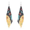 E-6386 Handmade Resin Beaded Eye Shape Drop Earrings for Women Boho Ethnic Party Jewelry Gift
