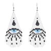 E-6386 Handmade Resin Beaded Eye Shape Drop Earrings for Women Boho Ethnic Party Jewelry Gift