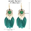 E-6387 Bohemian Fashion Feather Earring With Stripe Long Tassel Dangle Earring For Women Girls