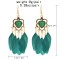 E-6387 Bohemian Fashion Feather Earring With Stripe Long Tassel Dangle Earring For Women Girls