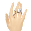 R-1562 Vivid Animal Ring For Women Girls Snake intertwined Two Fingers Ring Halloween Party Jewelry