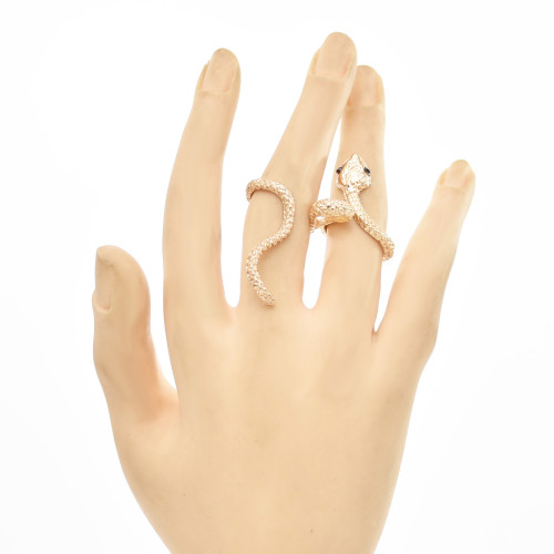 R-1562 Vivid Animal Ring For Women Girls Snake intertwined Two Fingers Ring Halloween Party Jewelry