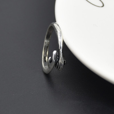 R-1563 New Creative Snake-shaped Ring Ancient Silver Ring For Women