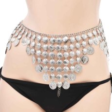 N-7690 Boho Vintage Silver Metal Coin Tassel Bikini Belly Dance Waist Body Chains for Women Female Party Jewelry Gift