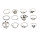 R-1564 12/13Pcs set Vintage Silver Metal Snake Flowers Geometric Crystal Midi Finger Rings Sets for Women Boho Party Jewelry