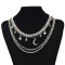 N-7688 Fashion Gold Silver Moon Star Multilayer Alloy Necklace Jewelry Women Gifts