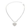 B-1174 Romantic Full Crystal Rhinestone Heart Pendant Anklet for Women Bridal Wedding Party Jewelry Gift