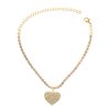 B-1174 Romantic Full Crystal Rhinestone Heart Pendant Anklet for Women Bridal Wedding Party Jewelry Gift