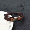 B-1172 6 Colors Punk Handmade Leather Rope Woven Shell Charms Bracelets for Women Men Adjustable Party Jewelry Gift