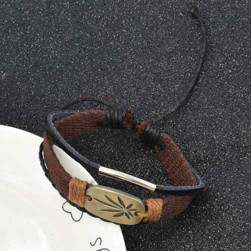 B-1171 Women Men Fashion 6 Colors Handmade Leather Rope Woven  Charms Bracelets Adjustable Party Jewelry Gift