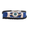 B-1170 6 Colors Fashion Evil Eye Bracelet Handmade Leather Cotton And Linen Adjustable Bracelet For Women Girls Gifts