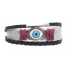B-1170 6 Colors Fashion Evil Eye Bracelet Handmade Leather Cotton And Linen Adjustable Bracelet For Women Girls Gifts