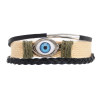 B-1170 6 Colors Fashion Evil Eye Bracelet Handmade Leather Cotton And Linen Adjustable Bracelet For Women Girls Gifts