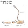E-6393 2Pcs/set Punk Crystal Snake No Pierced Clips On Earrings for Women Boho Party Jewelry Gift