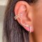 E-6393 2Pcs/set Punk Crystal Snake No Pierced Clips On Earrings for Women Boho Party Jewelry Gift