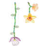 E-6392 Women Fashion ins resin transparent flower asymmetric long earrings hand-woven ethnic earrings