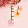 E-6392 Women Fashion ins resin transparent flower asymmetric long earrings hand-woven ethnic earrings