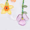 E-6392 Women Fashion ins resin transparent flower asymmetric long earrings hand-woven ethnic earrings