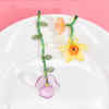 E-6392 Women Fashion ins resin transparent flower asymmetric long earrings hand-woven ethnic earrings