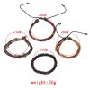 B-1180 4Pcs/set Handmade Vintage Leather Rope Evil Eye Bracelets for Women Men Adjustable Party Jewelry Gift