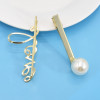 F-0961 Fashion Love Letter Pearl Hair Pins Set