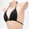 N-7696  Sexy Glistening Body Chain For Women Rhinestone Gold Plated Chest Chain Summer Beach Body Jewelry Accessories