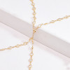 N-7696  Sexy Glistening Body Chain For Women Rhinestone Gold Plated Chest Chain Summer Beach Body Jewelry Accessories