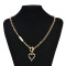 N-7697 Women Fashion Alloy Chain Gold Diamond Heart Pearl Necklace Jewelry