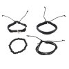 B-1184 4Pcs/Set Black Leather Cross Charms Beads Bracelets for Men Punk Handmade Party Jewelry Gift