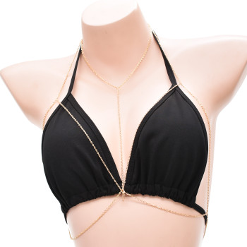 N-7698 Women Sexy Glistening Body Chain Gold Plated Chest Chain Summer Beach Body Jewelry