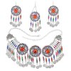 N-7704 Bohemian Vintage Metal Colorful Crystal Coin Necklaces Earrings Hair Clips Sets Festival Dance Party Jewelry sets