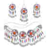 N-7706 Women Fashion Bohemian Vintage Metal Colorful Crystal Coin Necklaces Earrings Hair Clips Sets Jewelry