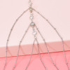 N-7707 Women Fashion Sexy Black Rope Elastic Gold Silver Thigh Chain Diamond Pendant Leg Chain Beach Party Body Jewelry