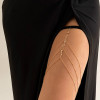 N-7707 Women Fashion Sexy Black Rope Elastic Gold Silver Thigh Chain Diamond Pendant Leg Chain Beach Party Body Jewelry