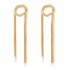 E-6395 Exaggerated Big Gold Metal Geometric Long Tassel Hanging Earrings for Women Party Jewelry Gift