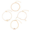 B-1185 Women Boho Fashion Multilayers  snake butterfly love lock Pendant Gold Bracelets Summer Beach Party Jewelry Gifts