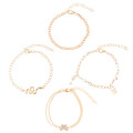 B-1185 Women Boho Fashion Multilayers  snake butterfly love lock Pendant Gold Bracelets Summer Beach Party Jewelry Gifts