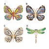P-0165 Cute Crystal Rhinestone Butterfly Dragonfly Brooches for Women Suit Dress Clothes Accessories