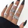 R-1565 Midi Finger Rings Sets for Women Vintage Silver Metal Midi Rings Boho Party Jewelry