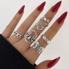 R-1565 Midi Finger Rings Sets for Women Vintage Silver Metal Midi Rings Boho Party Jewelry